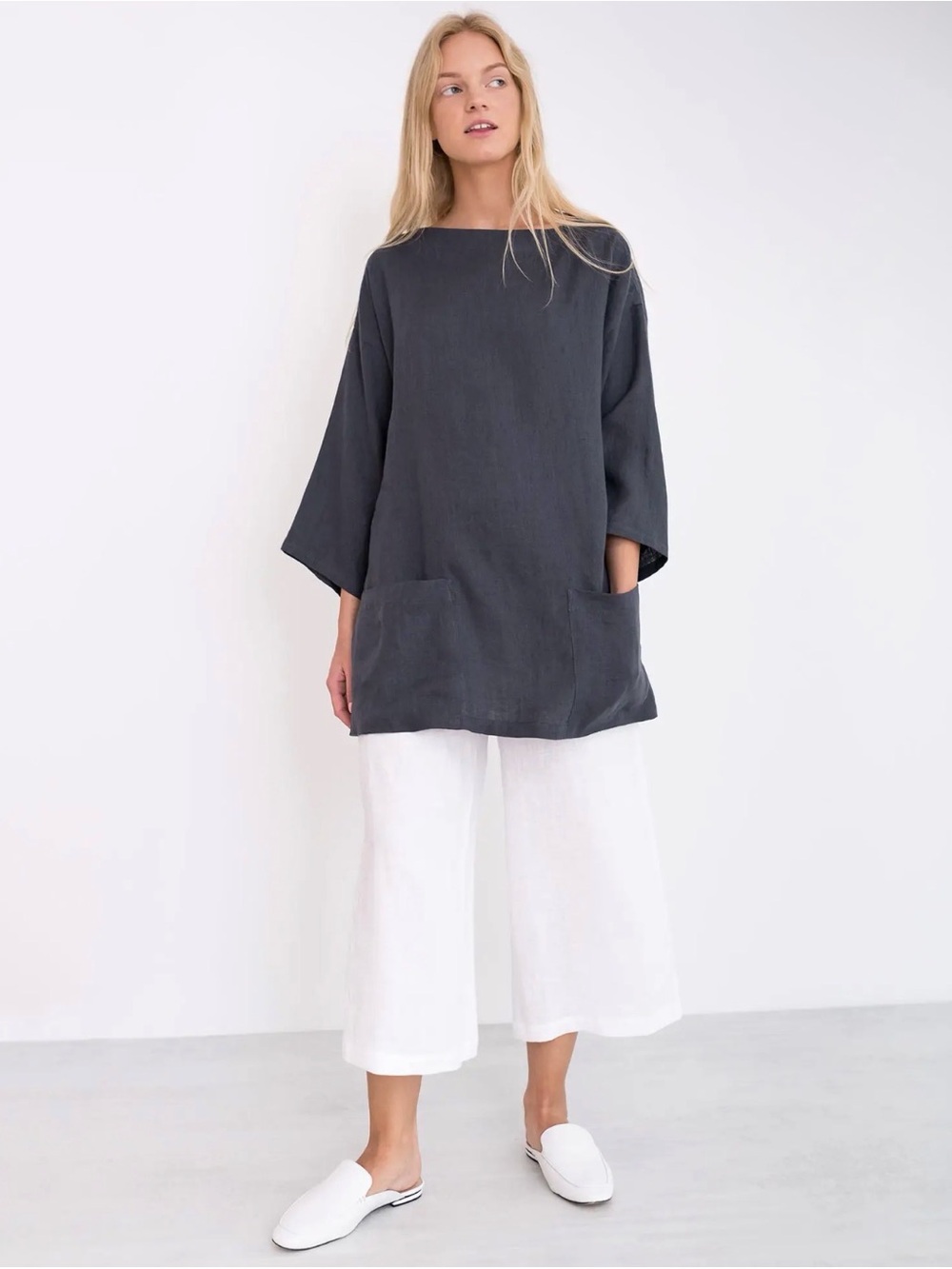 Love and Confuse Linen Tunic in Salmon Pink